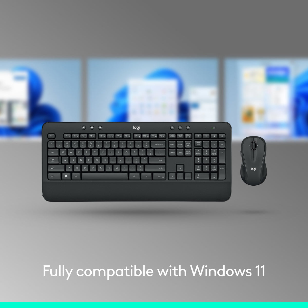 Logitech - MK540 Full-size Advanced Wireless Membrane Keyboard and Mouse Combo for PC - Black