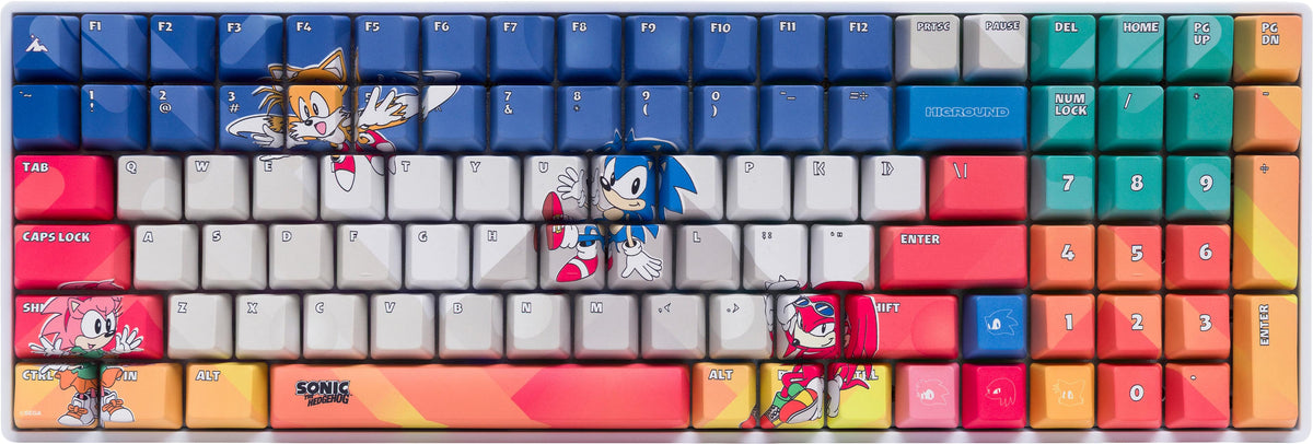 Higround - Basecamp 96+ 96% Wired Mechanical Lubed TTC Neptune Switch Gaming Keyboard with RGB Backlighting - Sega - Classic Sonic