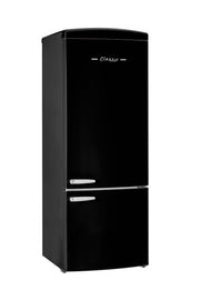 Unique Appliances - 28 in. Wide Classic Retro 16.7 cu.ft Bottom Freezer Counter Depth Refrigerator - Midnight Black