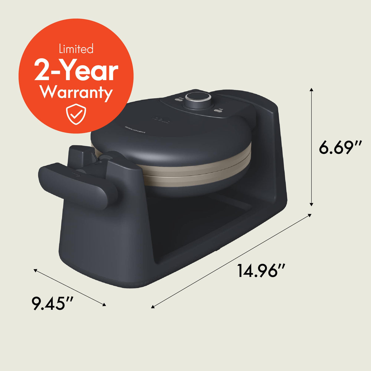 Bella - GOLDEN Rotating Belgian Waffle Maker - Slate
