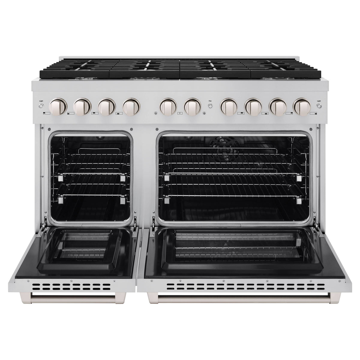 ZLINE - 48 in. Wide 8 Burner Paramount Double Oven Dual Fuel Range with Gas Cooktop (SDR48) - Stainless Steel