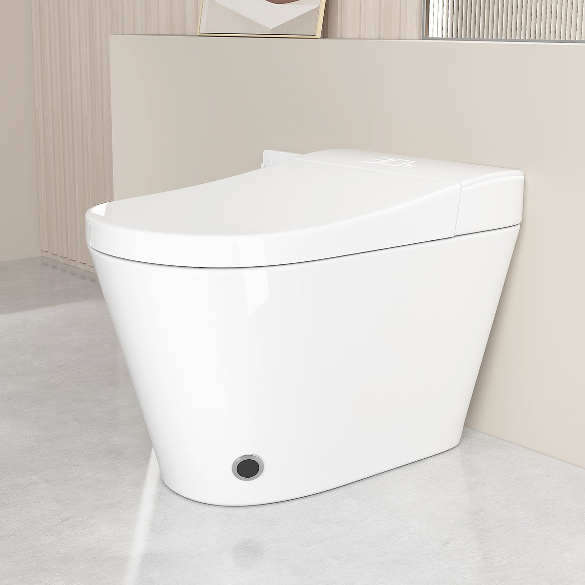 Inodoro inteligente con bidé con asiento de apertura/cierre automático, lavado con agua tibia, asiento con calefacción y control remoto inalámbrico