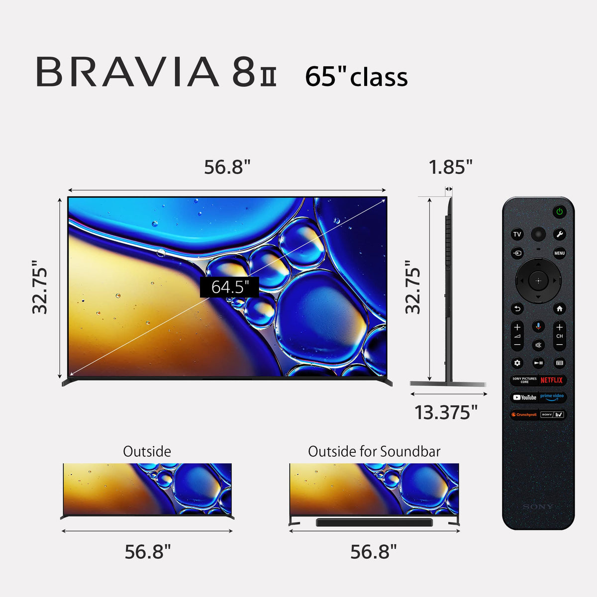 Sony - 65" Class BRAVIA 8 II OLED 4K UHD Smart Google TV with Gemini (2025)
