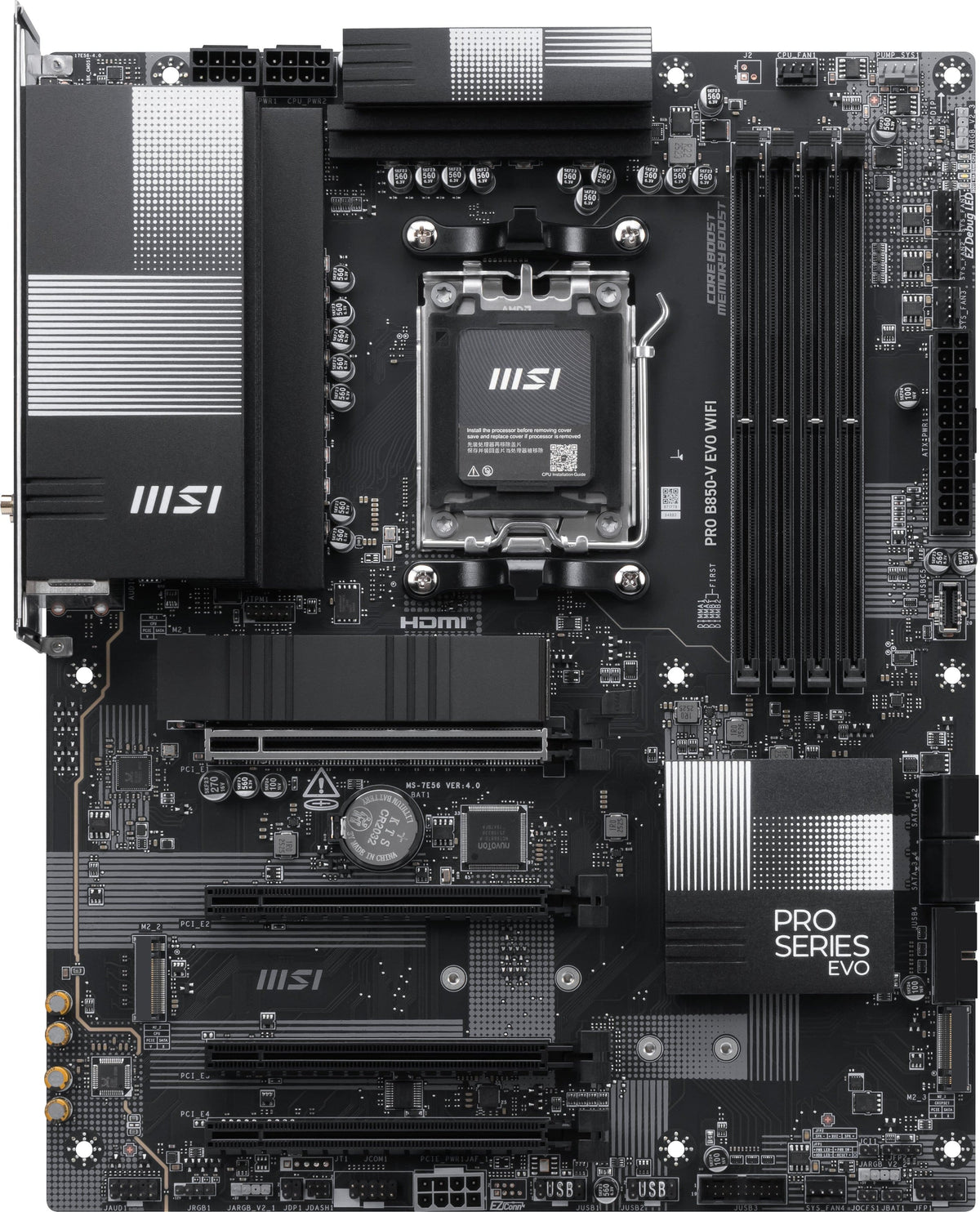 MSI - PRO B850-V EVO WIFI (Socket AM5) AMD B850 ATX DDR5 Wi-Fi 7 Motherboard