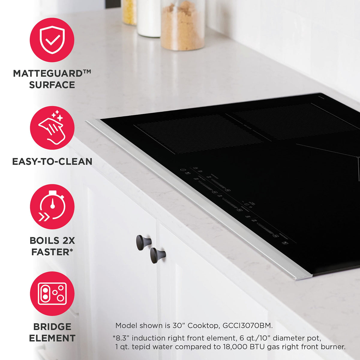 Frigidaire - Gallery 36" Induction Cooktop with MatteGuard and Power Boost - Stainless Steel