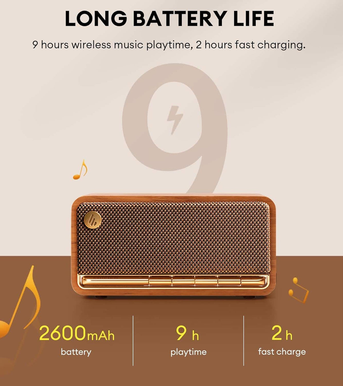 Edifier - MP230 Portable Bluetooth Speaker - Wood