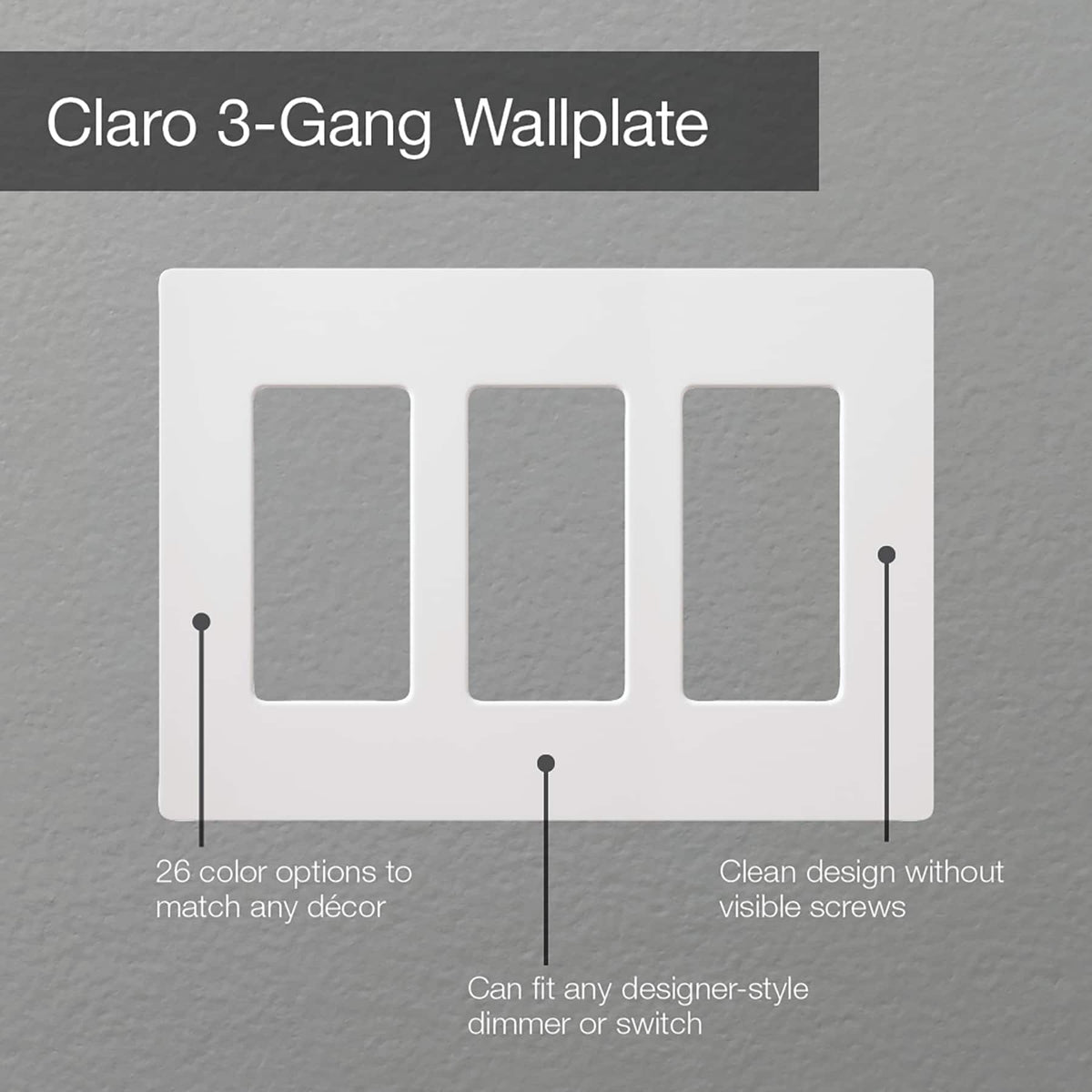 Lutron - Claro 3-Gang Wall Plate - Light Almond