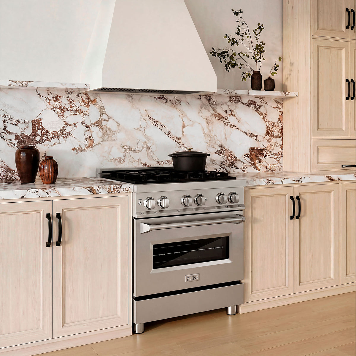 ZLINE - 30 in. Wide 4 Burner 4.0 cu. ft. Legacy Freestanding Dual Fuel Range with  Electric Convection Oven in Stainless Steel - Stainless Steel