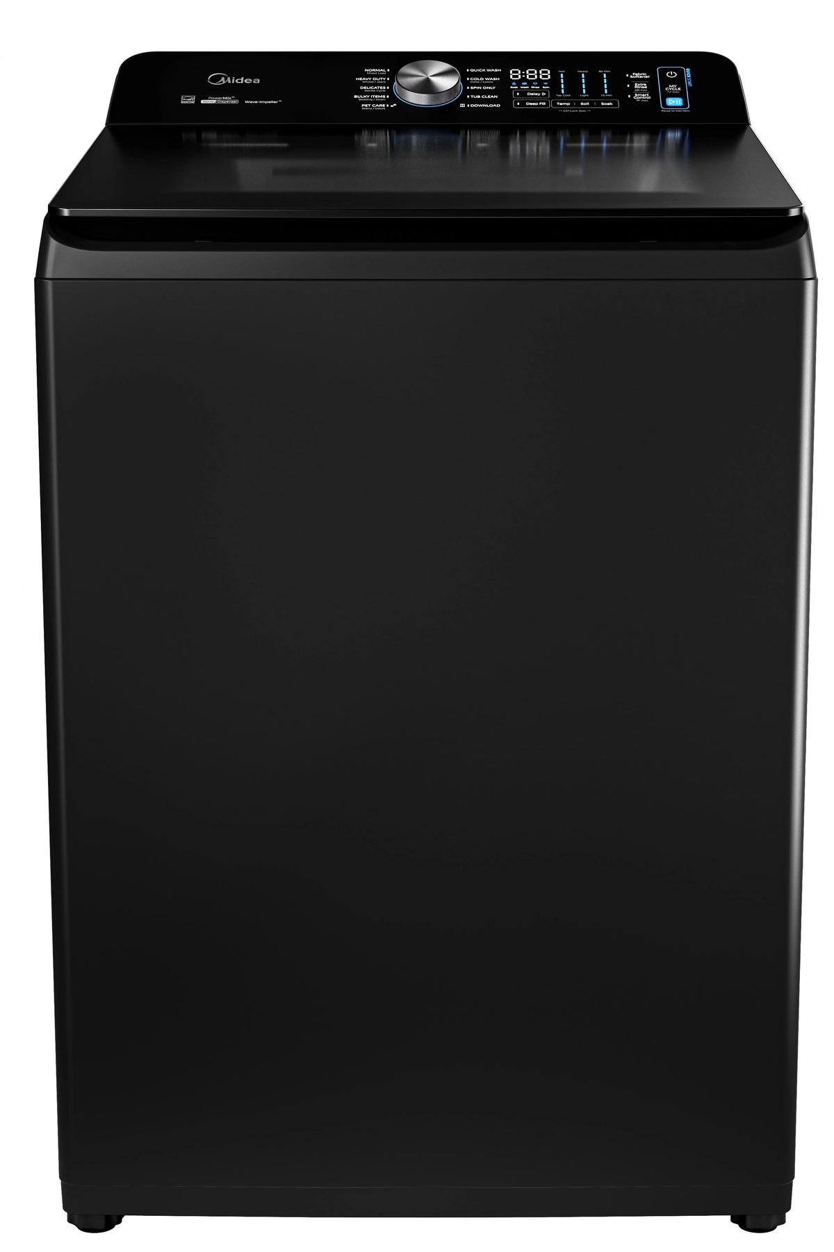 Midea - 5.4 Cu. Ft. Extra-Large Capacity Top Load Impeller Washer with PowerMix Spray - Charcoal Gray