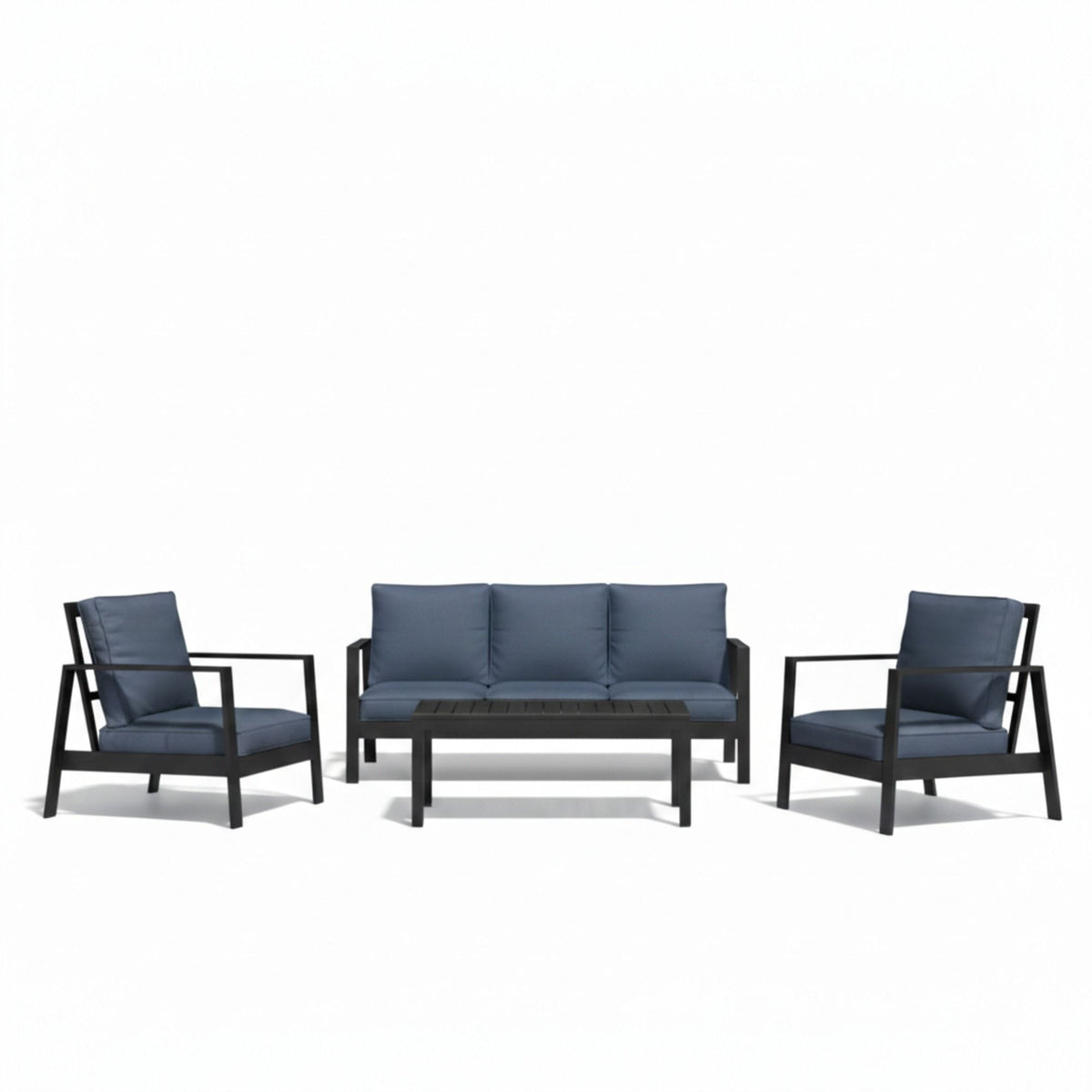 Juego moderno de muebles de patio exterior de 5 plazas con mesa de centro