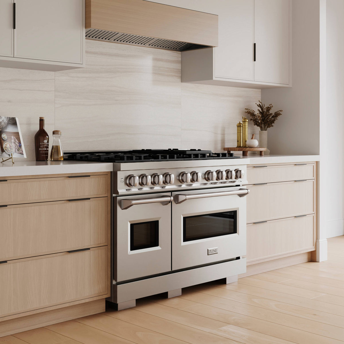 ZLINE - 48 in. 6.7 cu. ft. Classic Freestanding Gas Range with 8 Burner DuoPro Cooktop and Dual Ovens in Stainless Steel - Stainless Steel
