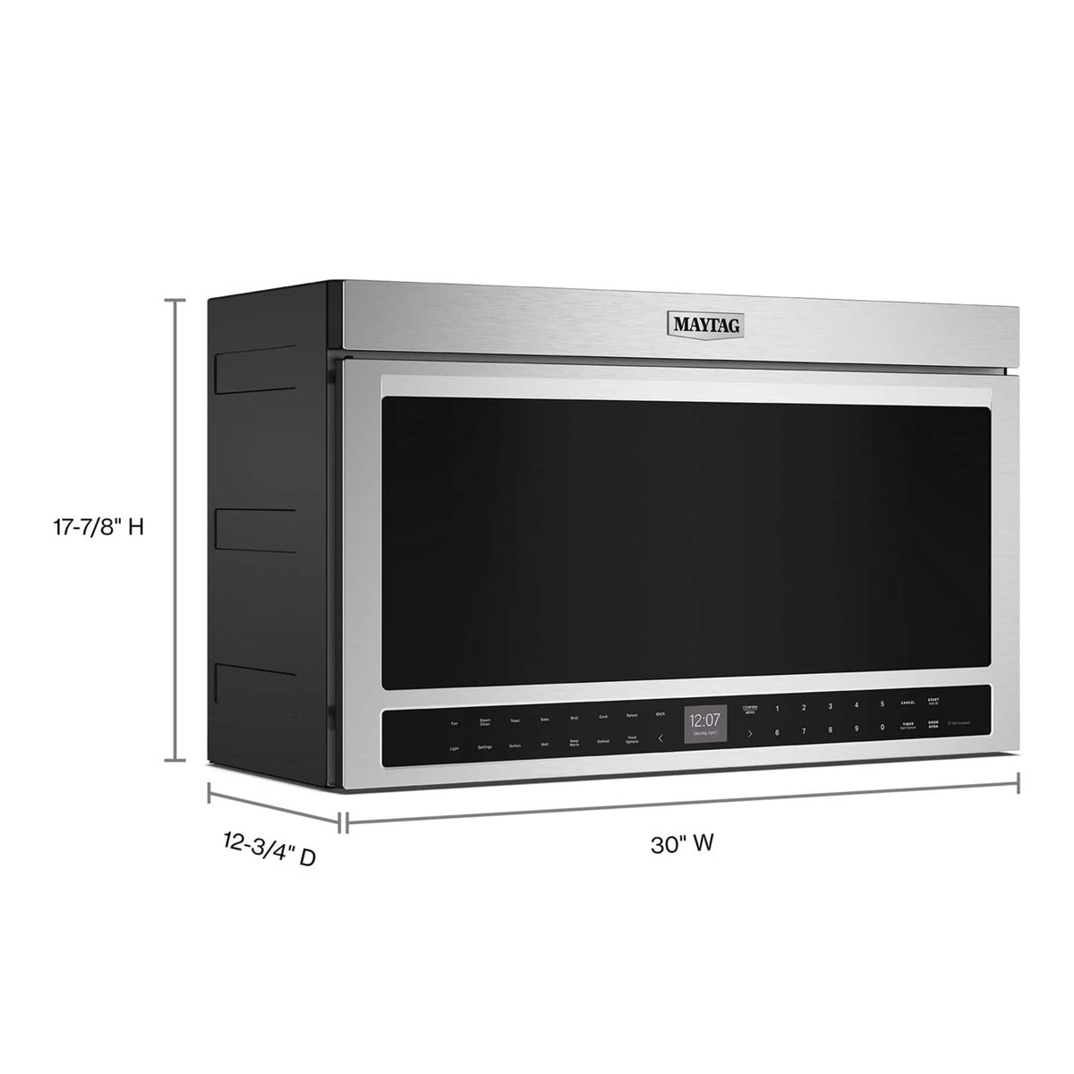 Maytag - 1.1 Cu. Ft. Flush Mount Over-the-Range Microwave with Sensor Cooking and Toaster Oven - Stainless Steel