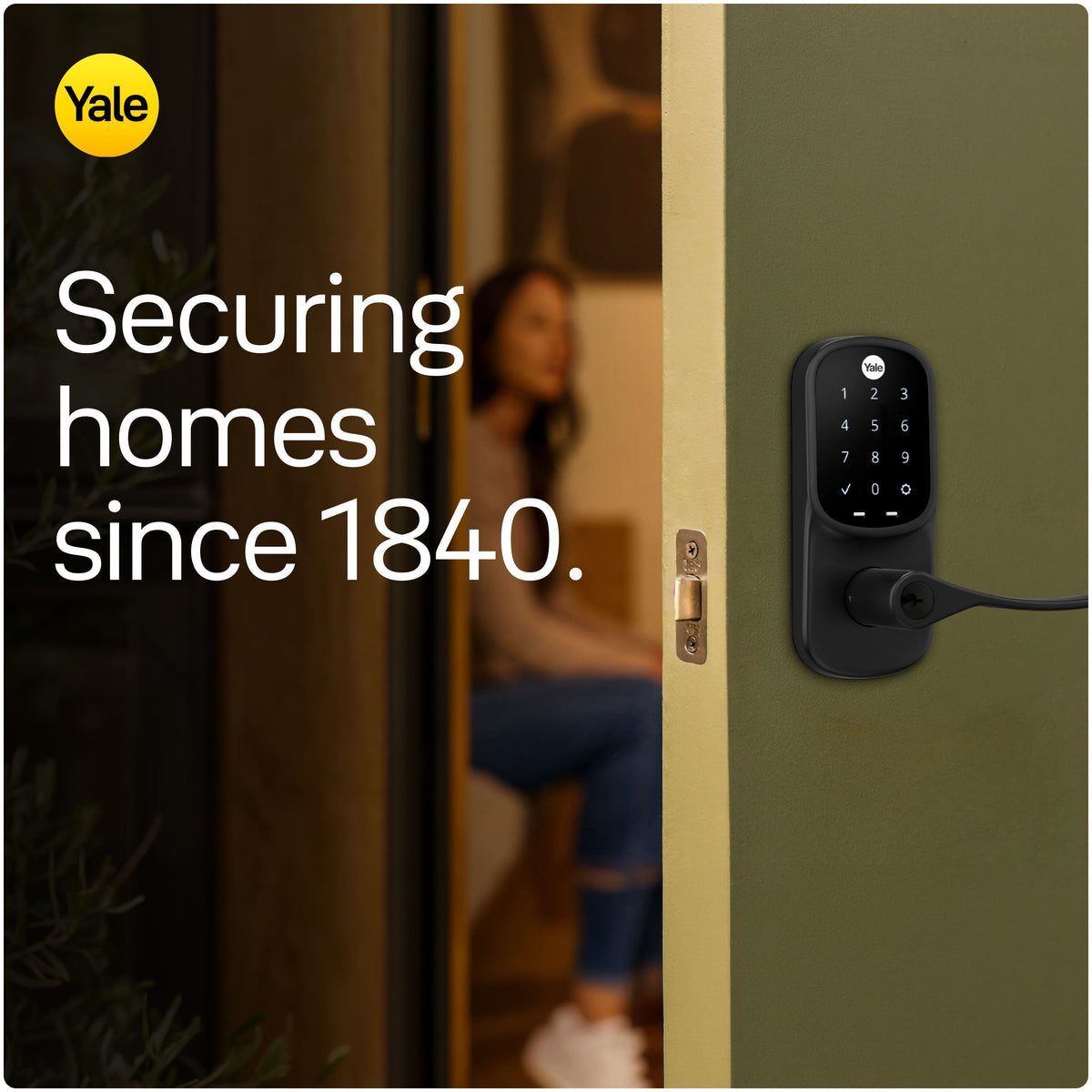 Yale - Assure Lock - Smart Lock Wi-Fi Lever with Touchscreen Keypad | Key Access - Satin Nickel
