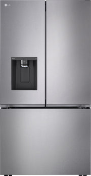 LG - 36-in Counter-Depth MAX 25.5 Cu. Ft. French Door Smart Refrigerator with Ice Plus - PrintProof Stainless Steel Look