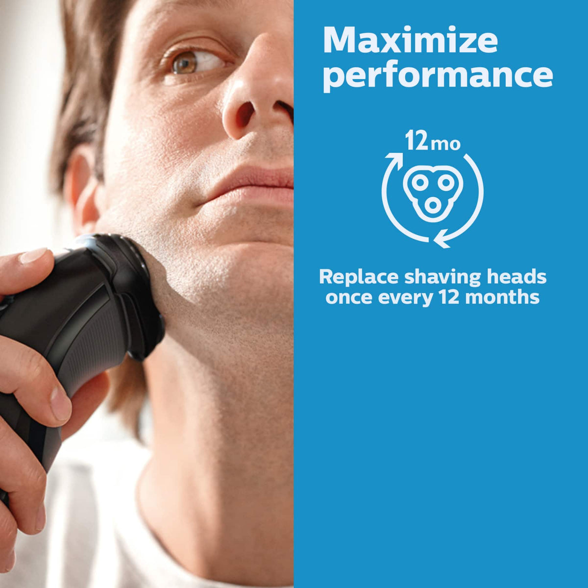 Philips Norelco - Shaving Heads for Shaver Series 3000, 2000, 1000 and Click & Style, SH30/52 - Silver