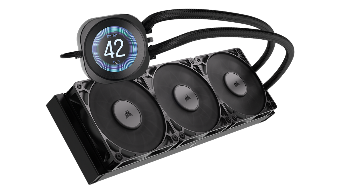 CORSAIR - NAUTILUS 360 RS LCD Liquid CPU Cooler - Black