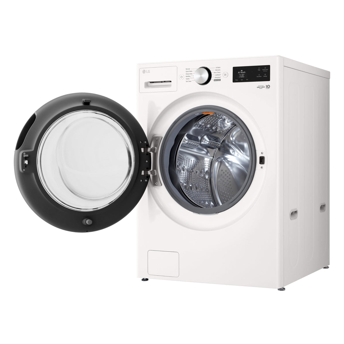 LG - 5.0 Cu. Ft. High-Efficiency Stackable Smart Front Load Washer with Steam and TurboWash 360° - Alpine White