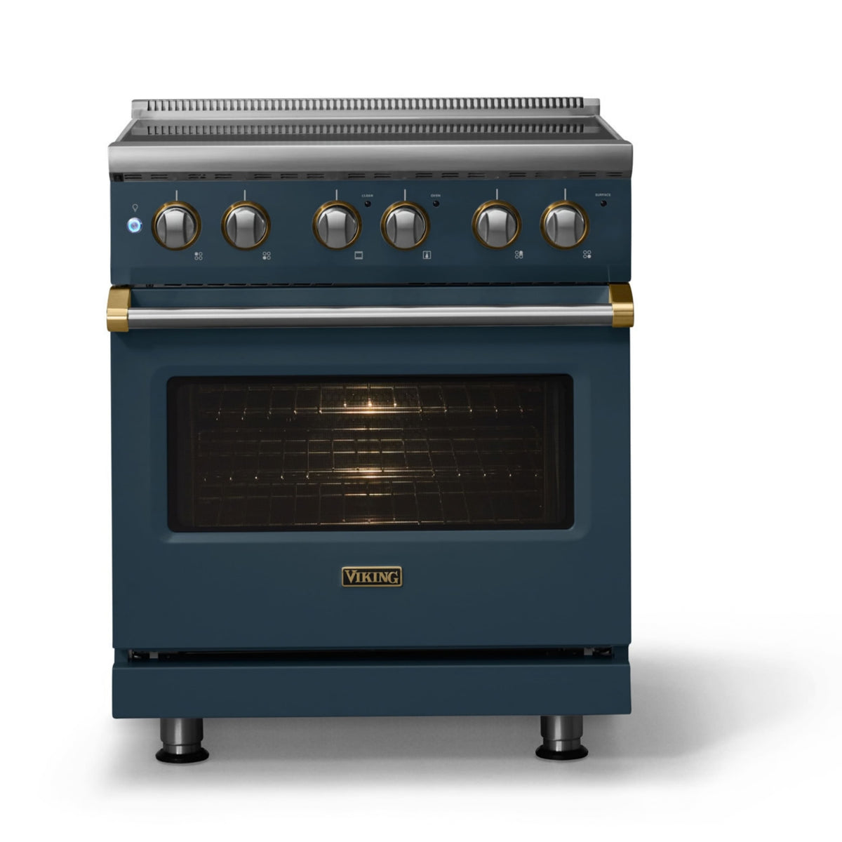 Viking - 30"W. Pro5S 4.7 Cu. Ft. Freestanding 4 Element Electric Convection Range - /Brushed Brass - Squall