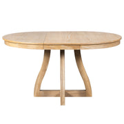 Mesa de comedor redonda extensible, hoja central, patas curvas