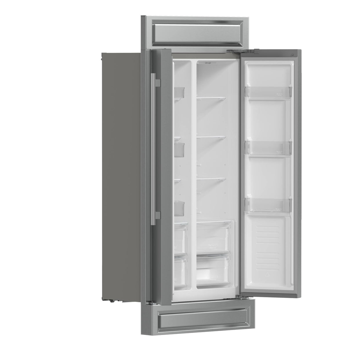 Forno Appliances - 37 in. Wide Salerno 15.6 Cu. Ft. Built-In Side-by-Side Refrigerator with Spill-proof Shelves - Stainless Steel VCM