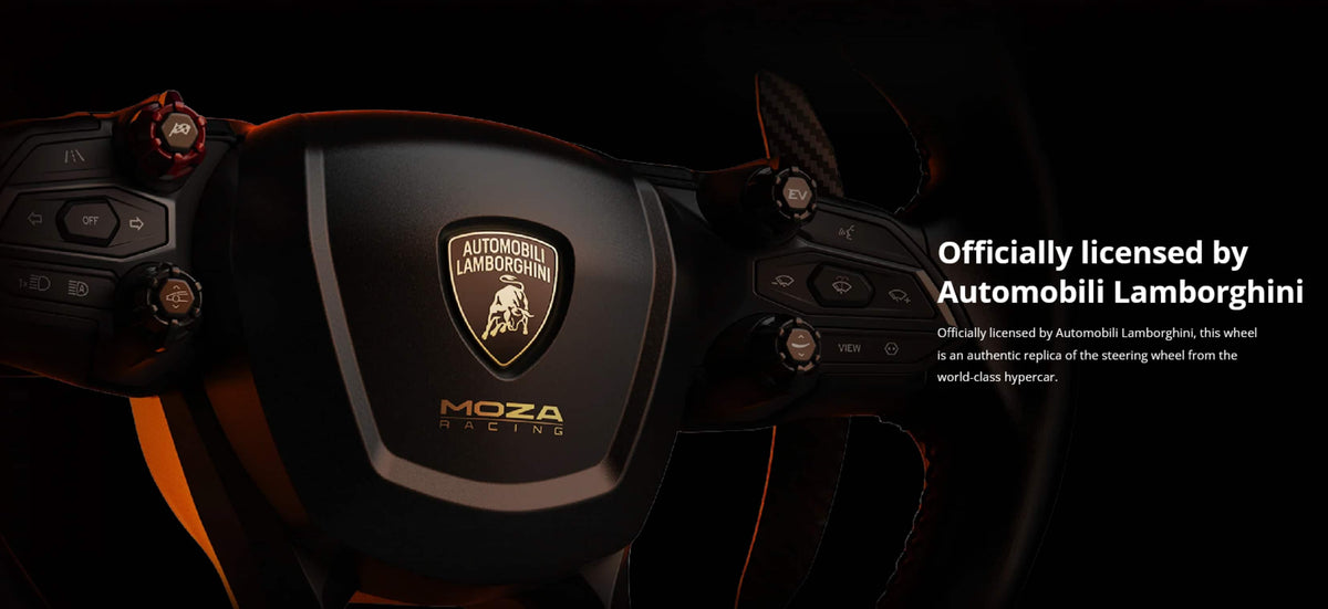 Moza Racing - Lamboghini Revuelto Sim Racing Steering Wheel for Windows - Black