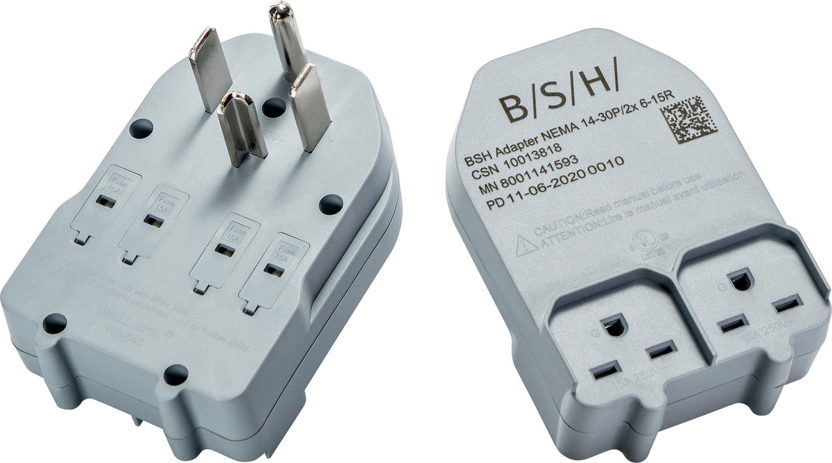 Bosch - 240-Volt NEMA 14-30P to 6-15R 4-Prong Dryer Power Cord Plug Adaptor - Multi