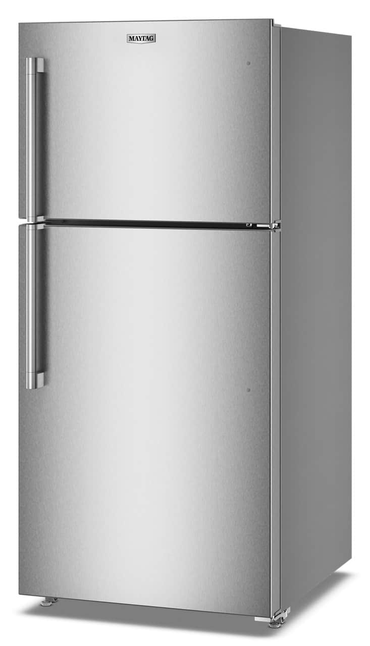 Maytag - 30 in. Wide 19 cu. ft. Top-Freezer Refrigerator with Garage Mode - Fingerprint-Resistant Stainless Finish