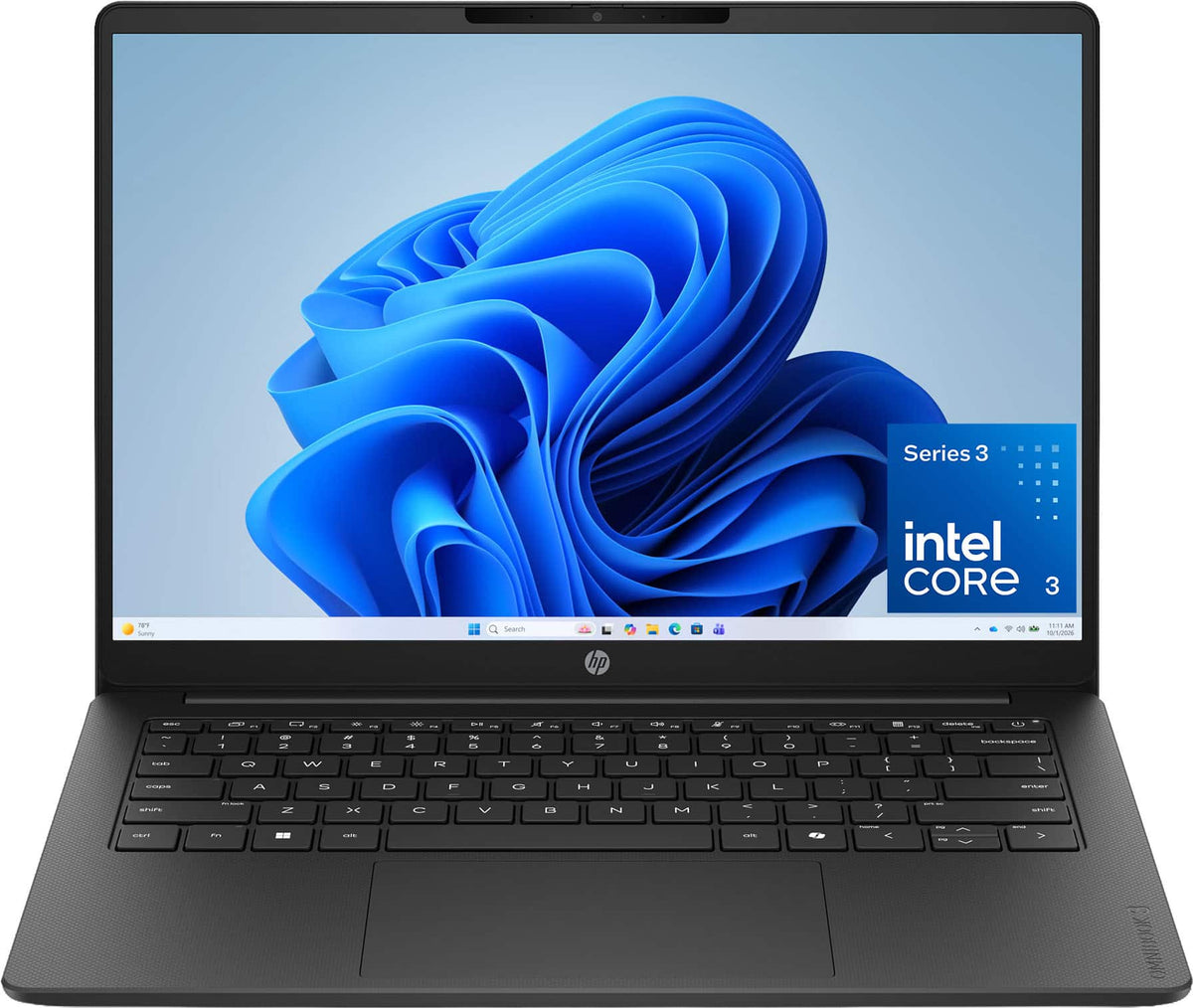 HP - OmniBook 3 - 14" 2K Touchscreen Laptop - Intel Core 3 304 (2026) - 8GB Memory - 128GB UFS - Jet Black