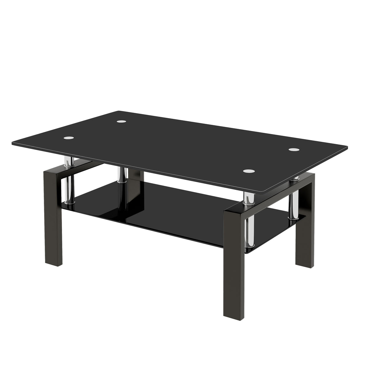 Tempered Glass Table With Storage