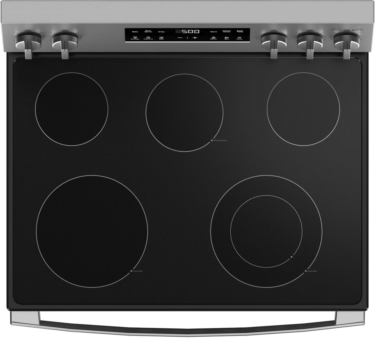 GE - 30 in. Wide 5 Elements 5.3 Cu. Ft. Freestanding Electric Range with Crisp Mode and Express Preheat - Stainless Steel