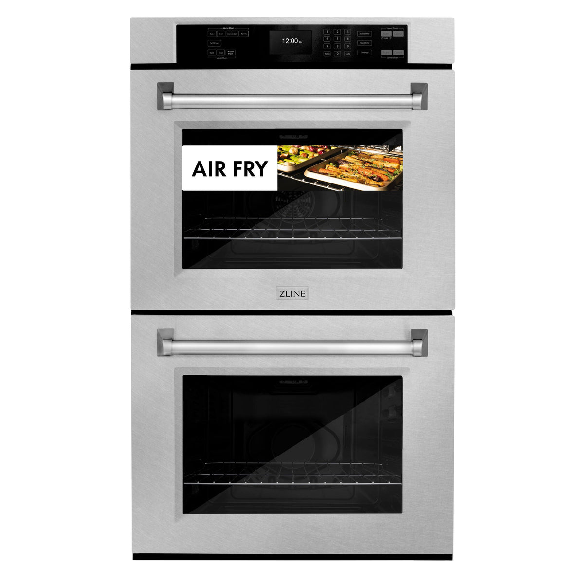 ZLINE - 30 in. True Convection Double Wall Oven w/ Air Fry - Satin Stainless Steel
