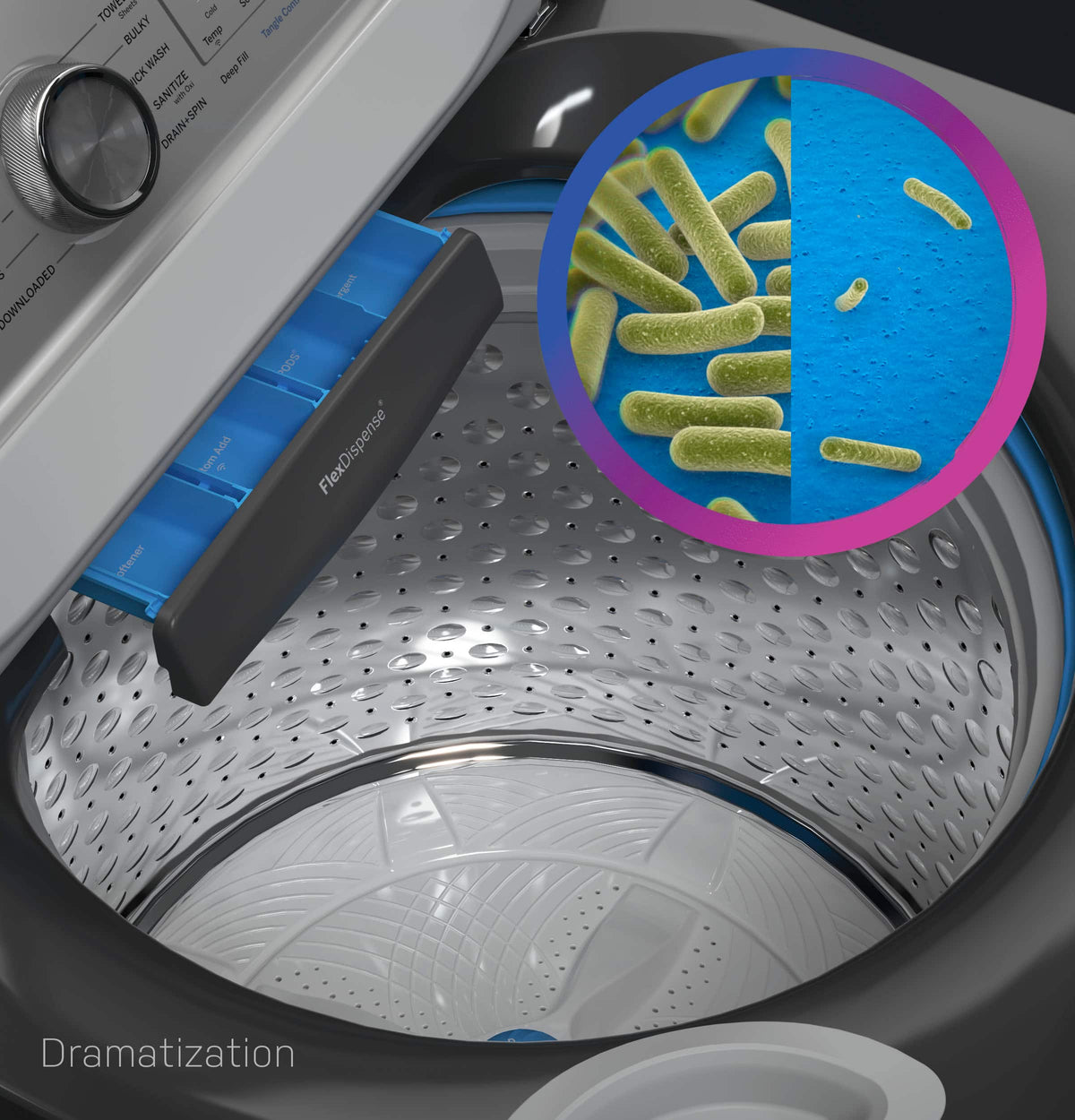 GE Profile - 5.4 Cu. Ft. High Efficiency Smart Top Load Washer with Smarter Wash Technology, Easier Reach & Direct Drive Motor - White