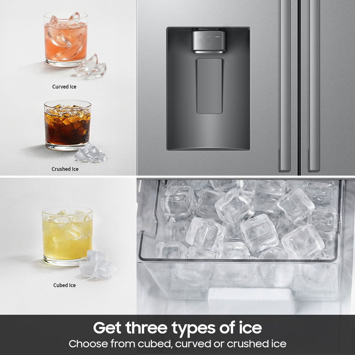 Samsung - Bespoke AI 24 cu. ft. Counter Depth 3-Door French Door Refrigerator with Zero Clearance Fit & Dual Auto Ice Maker - Stainless Steel
