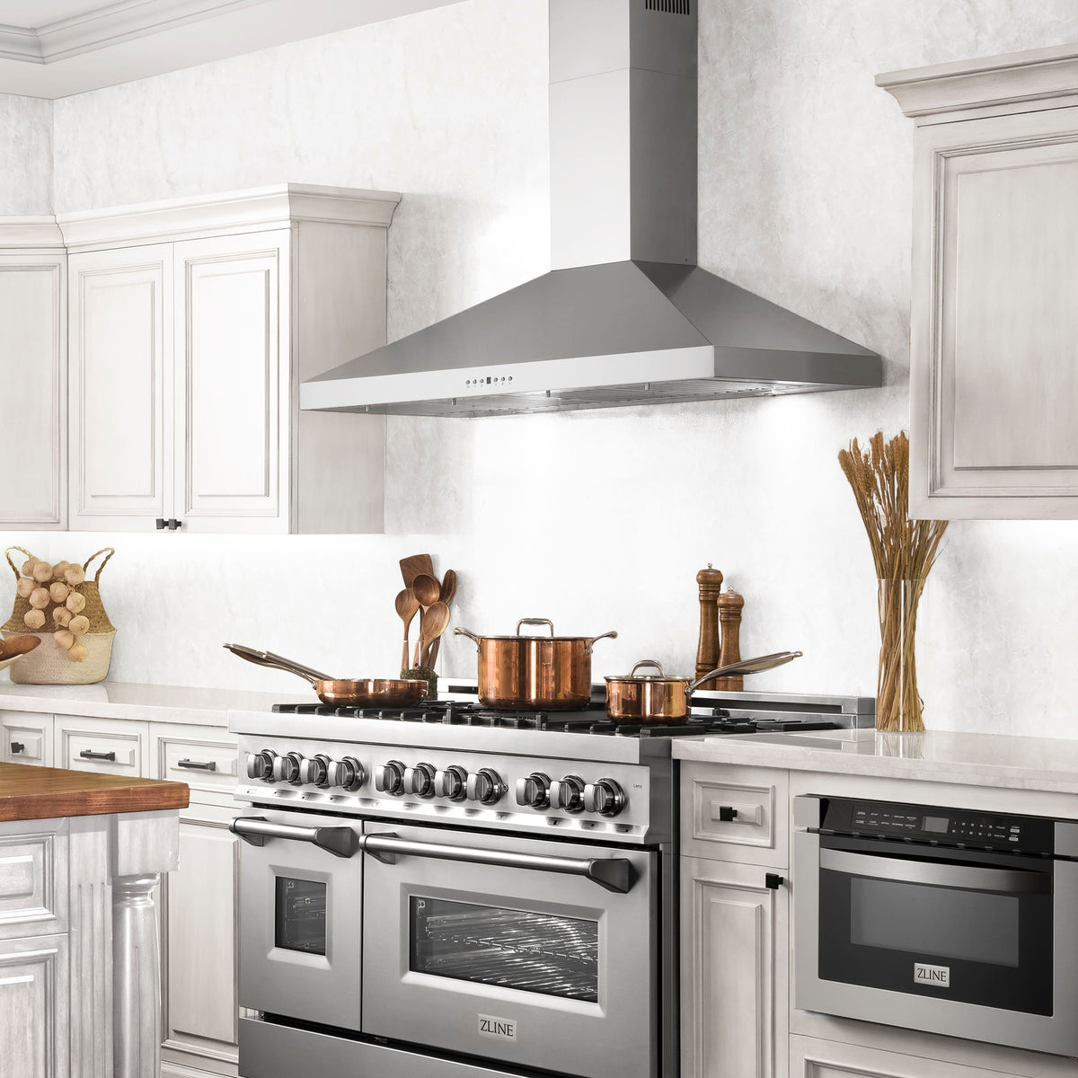 ZLINE - 42 inches - Externally Vented - Wall Range Hood - Brushed Stainless Steel