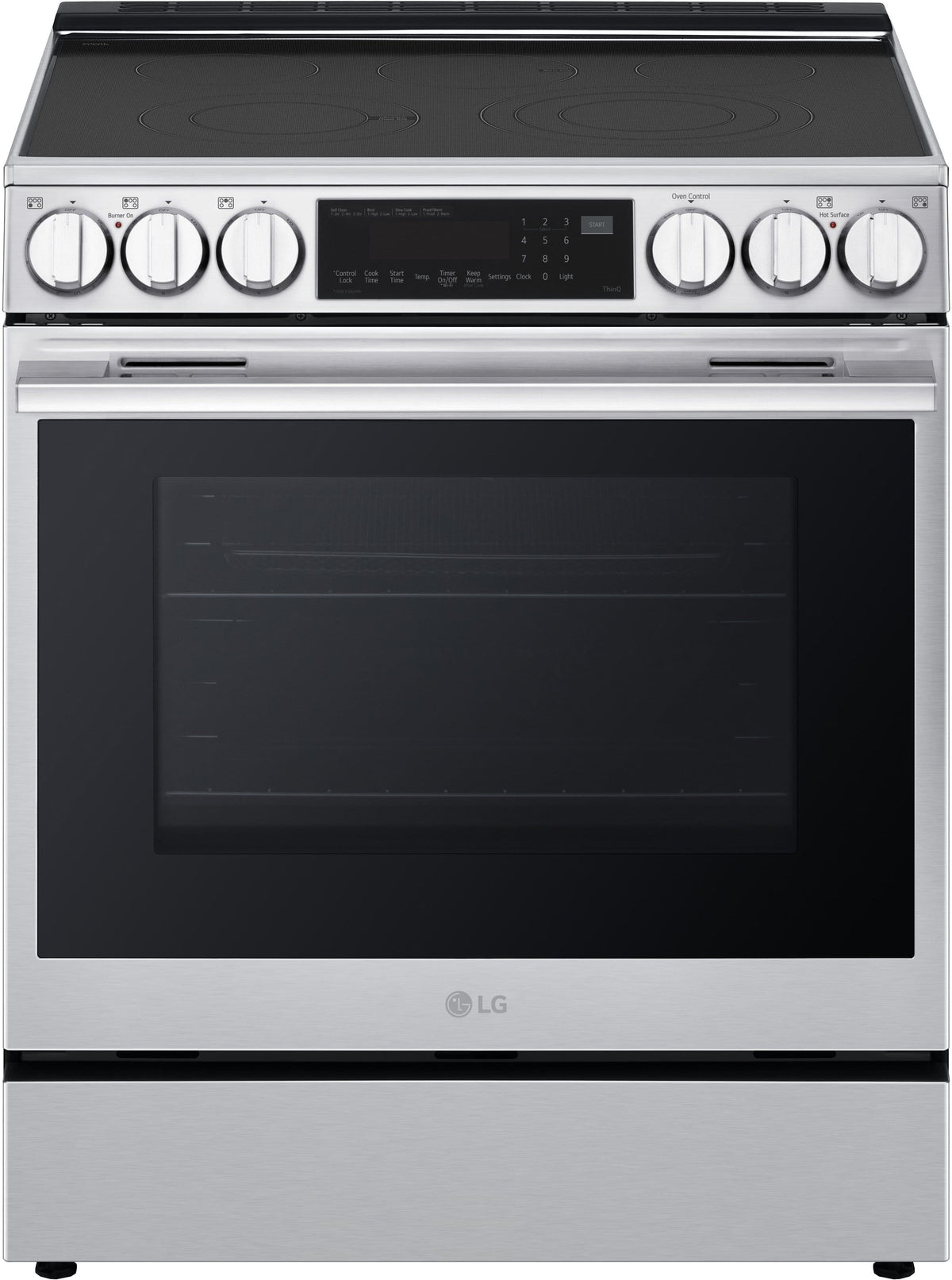 LG - 30-in Wide 6.3 Cu. Ft. Slide-In Electric True Convection Range with 5 Elements, InstaView and 2 UltraHeat Elements - Stainless Steel