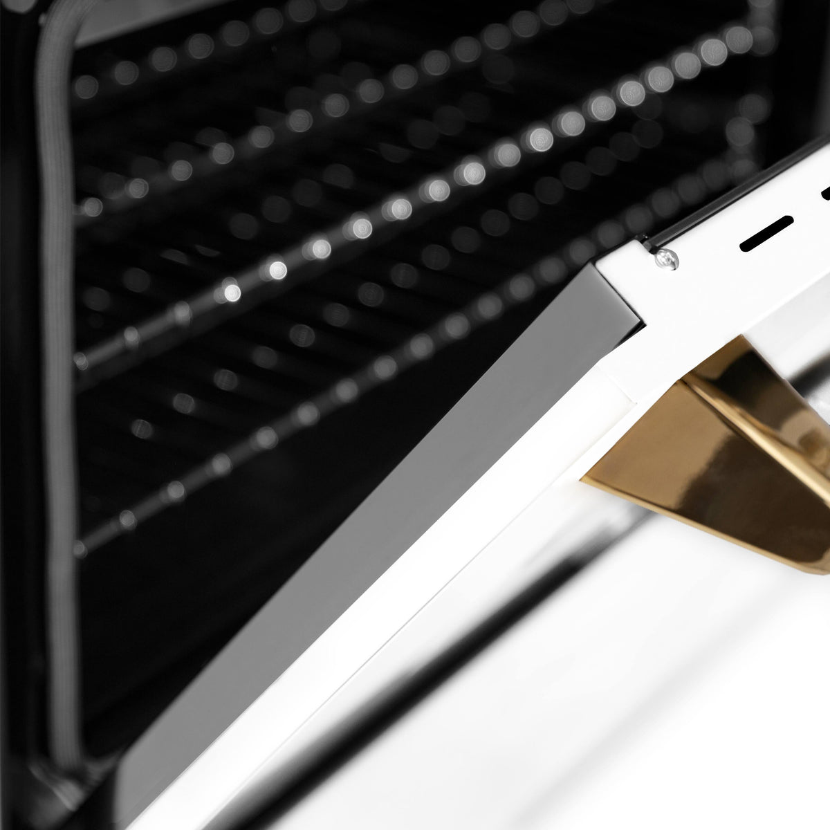 ZLINE - 30 in. Wide 4 Burner Autograph Legacy Dual Fuel Range with White & Gold Accents (RAZ-WM-30-G) - Stainless Steel/Matte White