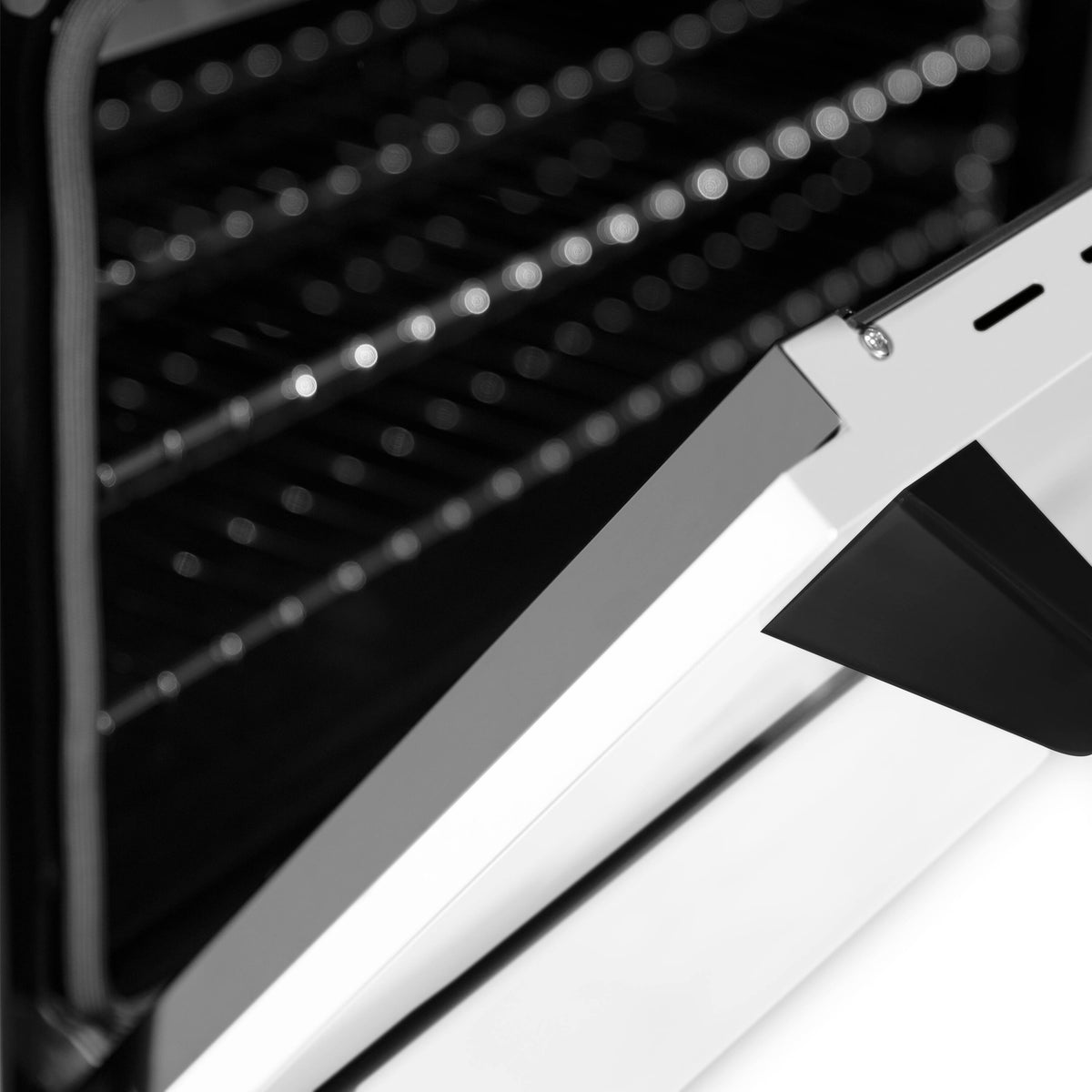 ZLINE - 48 in. Wide 8 Burner Autograph Legacy Dual Fuel Range in Satin Steel w/ White & Black Accents (RASZ-WM-48-MB) - Stainless Steel