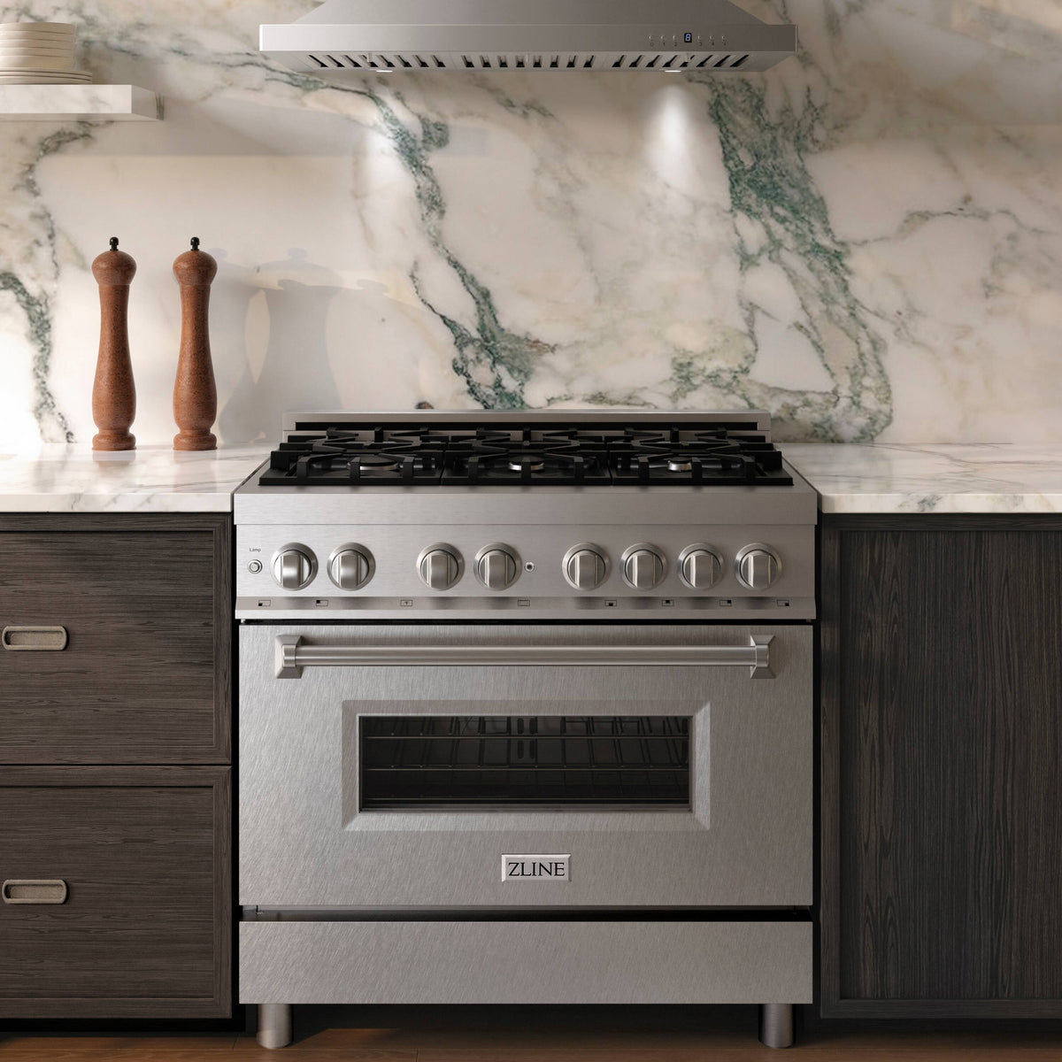 ZLINE - 36 in. Wide 6 Burner 4.6 cu. ft. Freestanding Legacy Dual Fuel Range in  Stainless Steel w/ Satin Stainless Steel Door - Stainless Steel