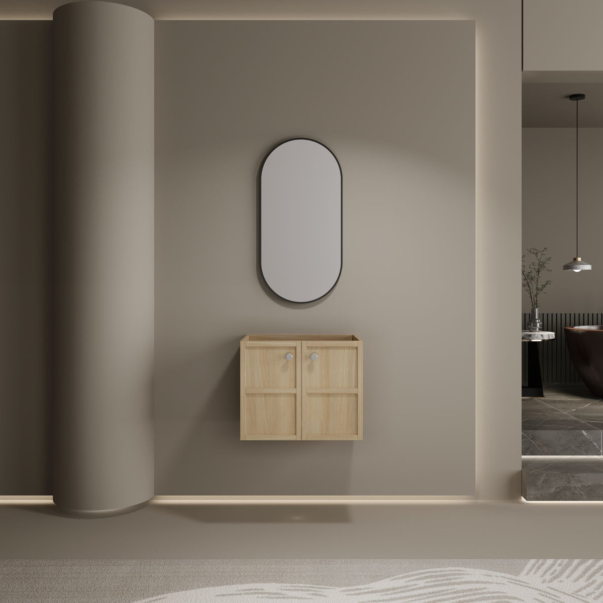 Mueble de Baño Moderno Suspendido con Puertas de Cierre Suave