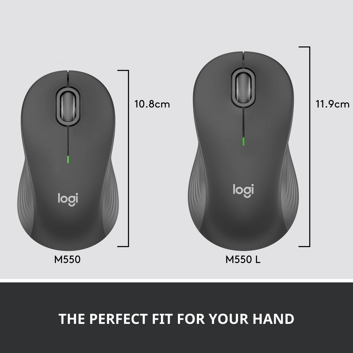Logitech - Signature M550 L Full Size Wireless Bluetooth Optical Ambidextrous Mouse with Silent Clicks - Wireless - Graphite
