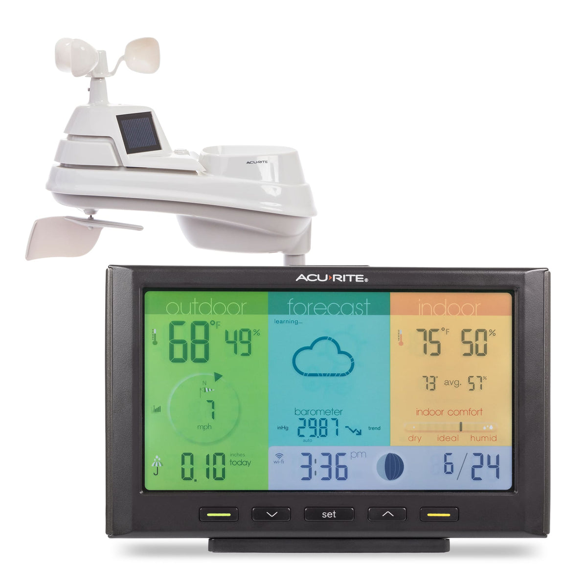 AcuRite - Iris Home Weather Station with Wi-Fi Color Display - Black