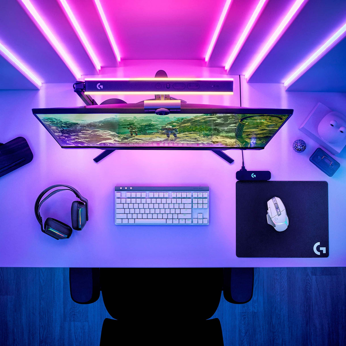 Logitech - G515 LIGHTSPEED TKL Wireless Mechanical Tactile (Brown) Switch Gaming Keyboard with LIGHTSYNC RGB - White