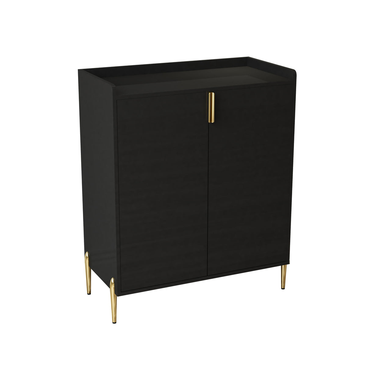 Mueble Bar Para Vinos Con Estante Ajustable, Aparador De 2 Puertas Con Bisagras De Cierre Suave Y Patas