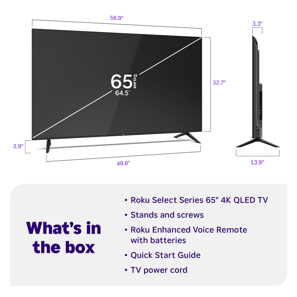 Roku - 65" Class Select Series 4K QLED Smart RokuTV (2026)