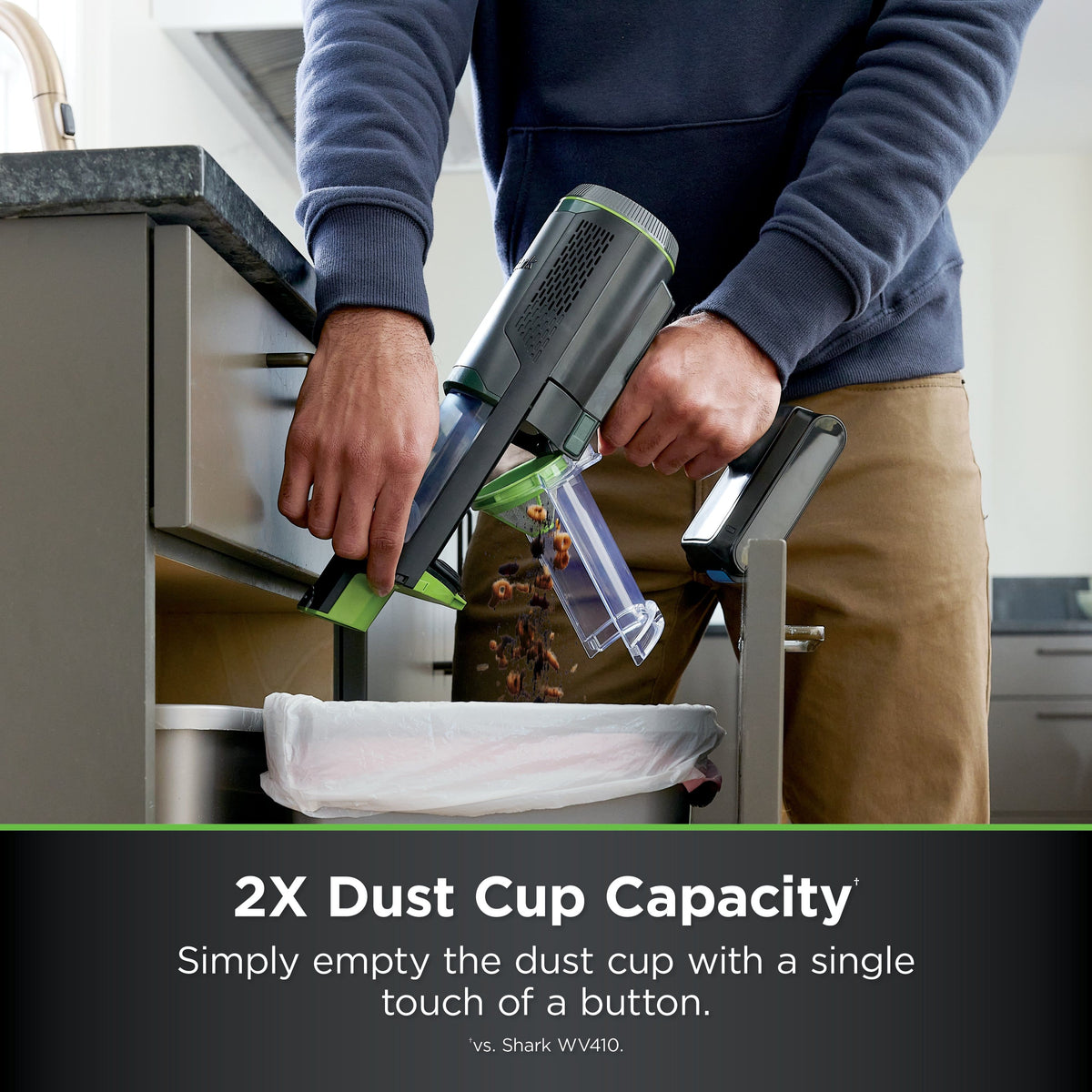 Shark - PowerBoost Cordless 2-in-1 Car/Home Handheld PowerVac - Charcoal + Electric Green