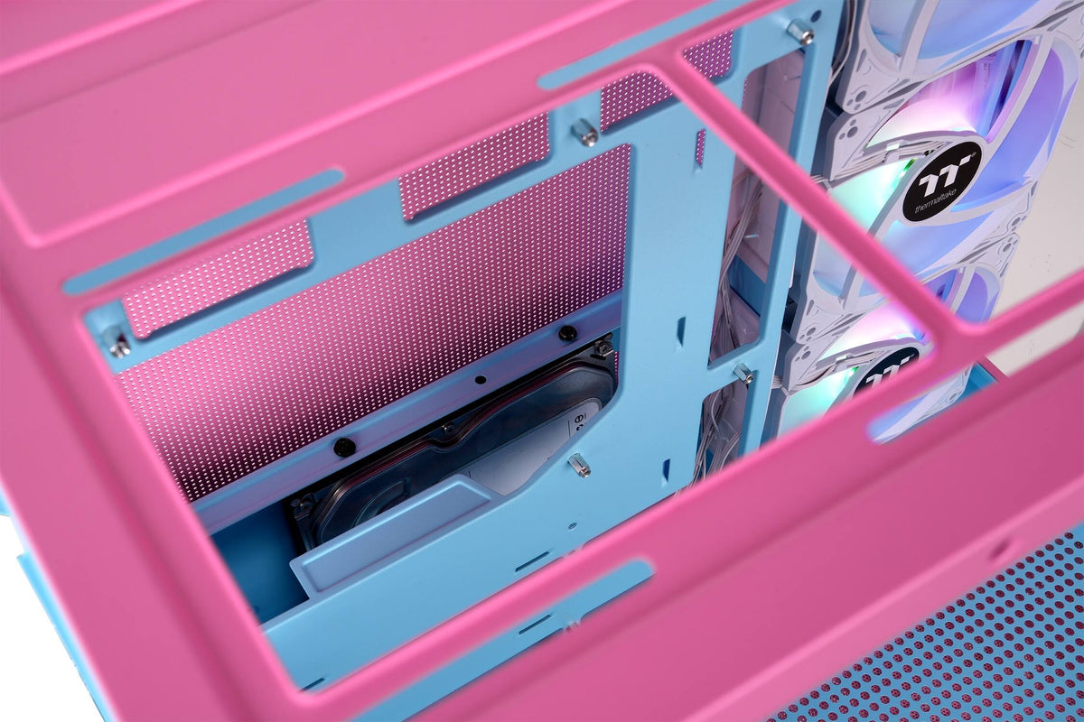 Thermaltake - View 380 TG ARGB ATX Mid-Tower PC Case - Bubble Pink