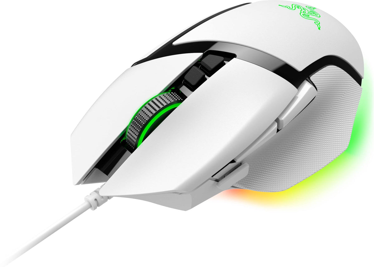 Razer - Basilisk V3 Optical Gaming Mouse with Chroma RBG Lighting - Wired - White