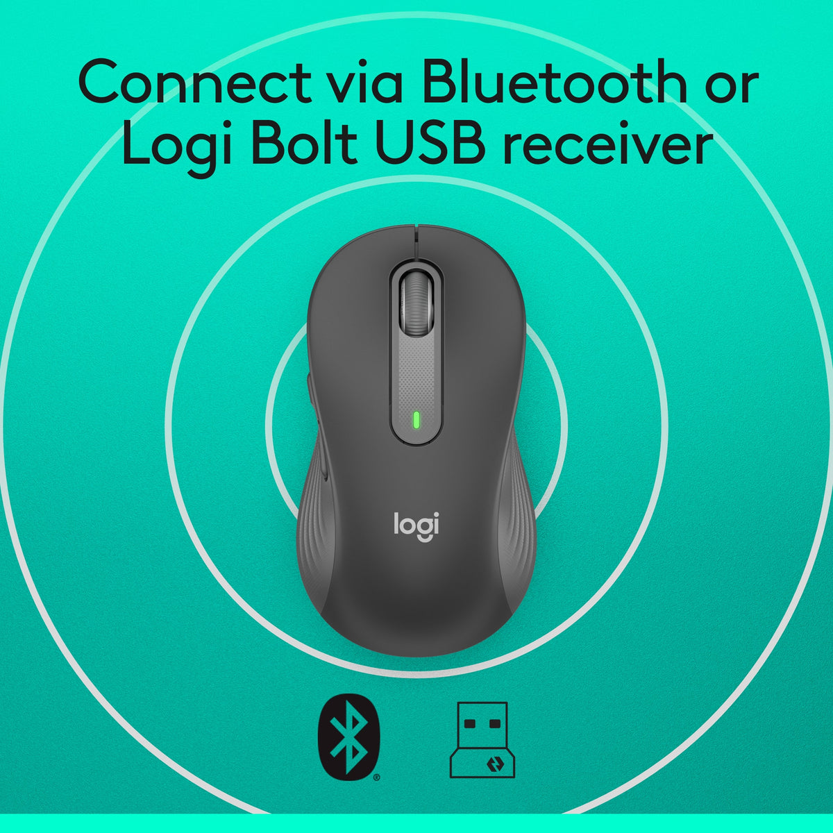 Logitech - Signature M650 Wireless Optical Mouse with Silent Clicks - Wireless - Graphite