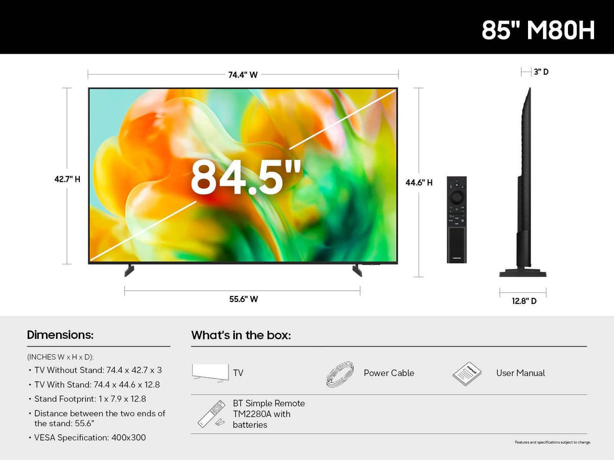 Samsung - 85" Class M80H Series Mini LED 4K UHD SamsungVision AI Smart Tizen TV (2026)