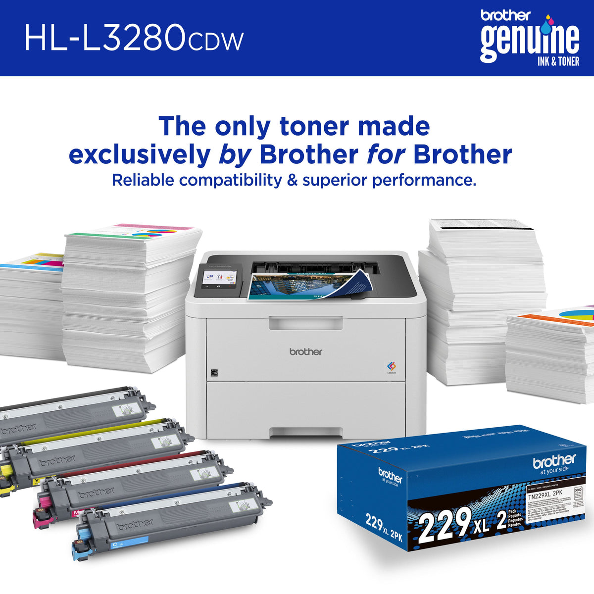 Brother - HL-L3280CDW Wireless Digital Color Printer with Laser Quality Output , Great for Home Offices - White